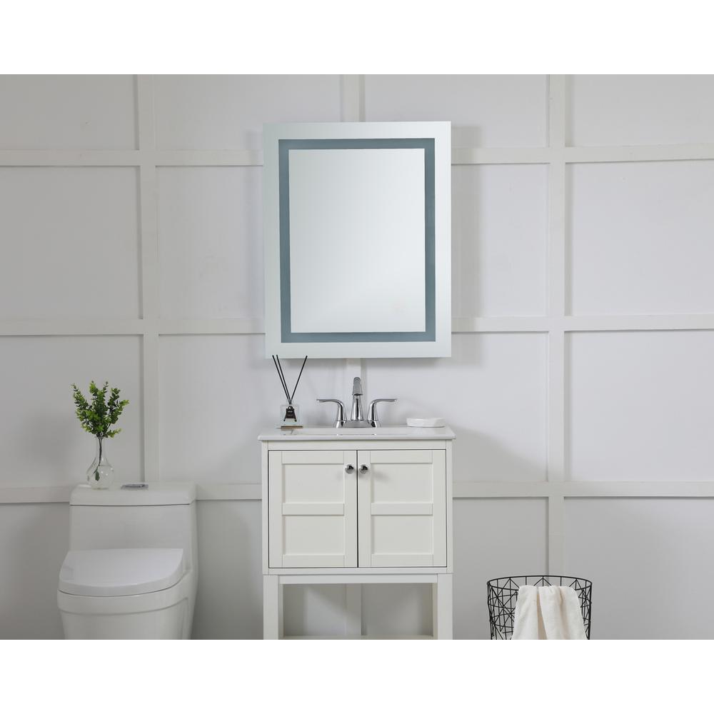LED Hardwired Mirror Rectangle W24H30 Dimmable 3000K. Picture 2