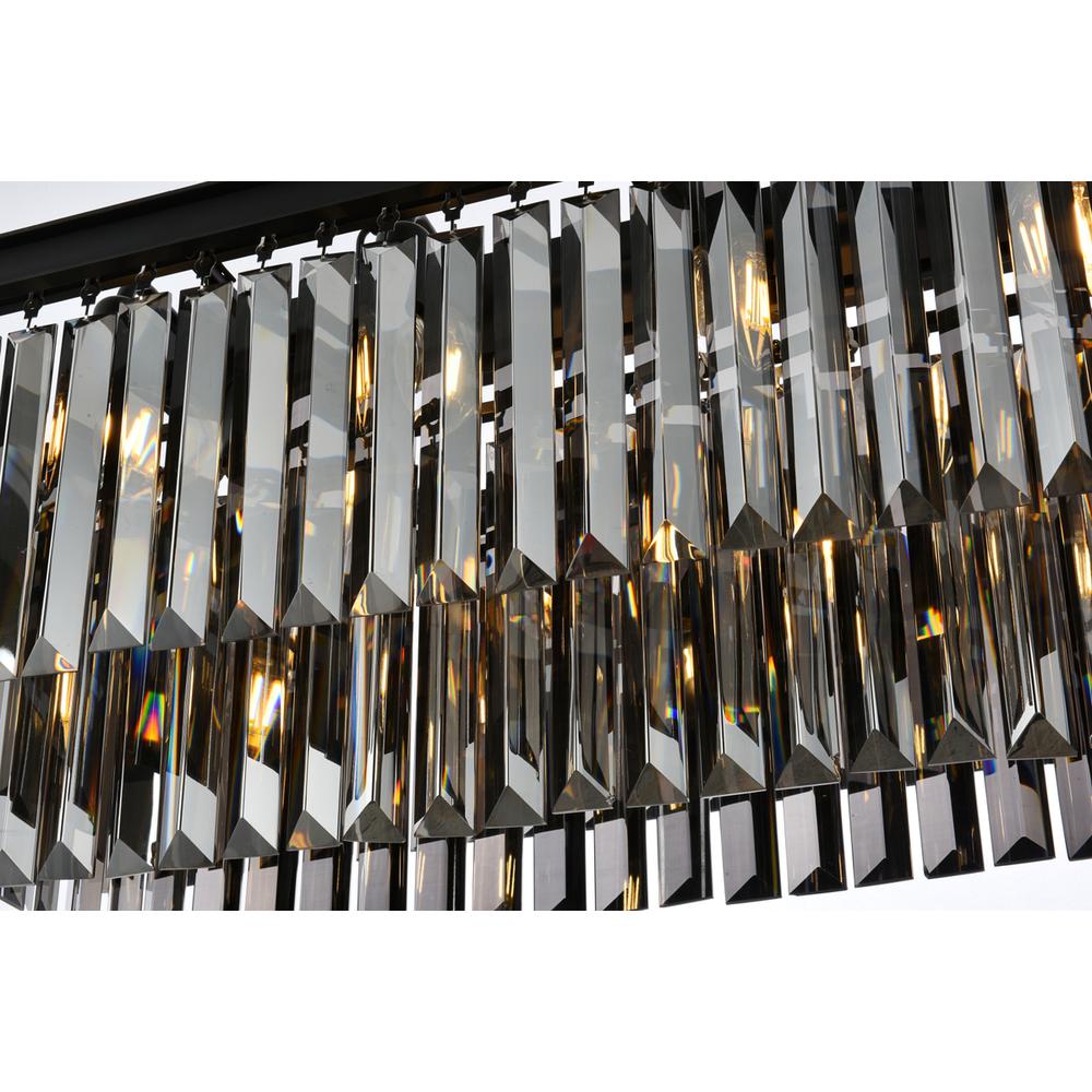 Sydney 12 light Matte Black Chandelier Silver Shade (Grey) Royal Cut Crystal. Picture 3