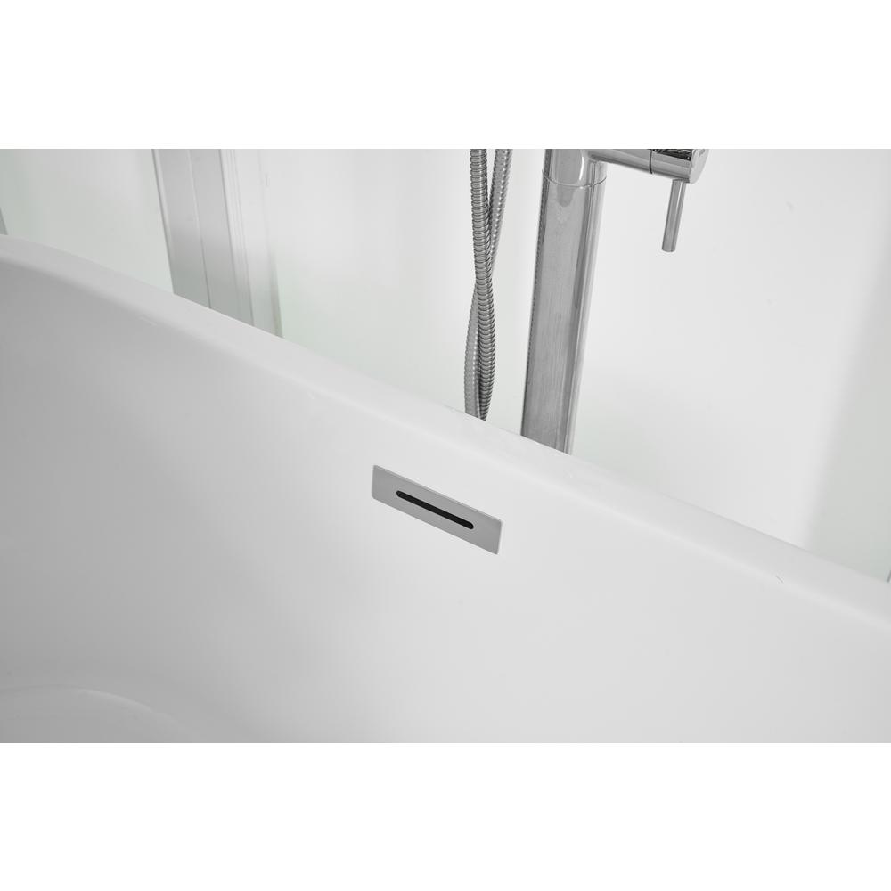 59 inch soaking roll top bathtub in glossy white. Picture 10