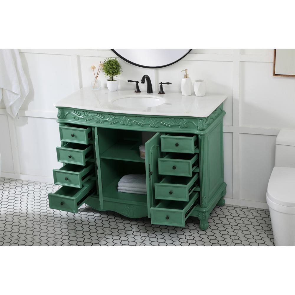 48 inch Single bathroom vanity in vintage mint. Picture 3