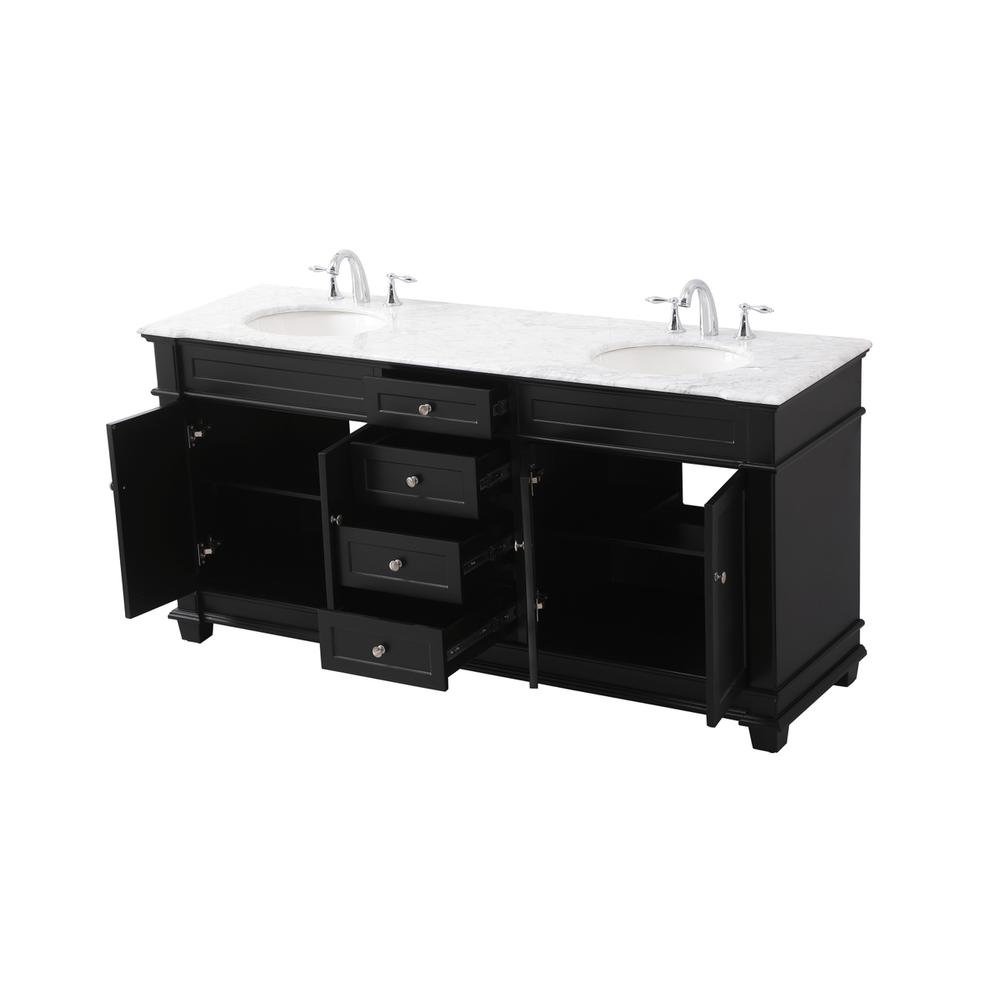 72 inch double bathroom vanity set in black. Picture 9