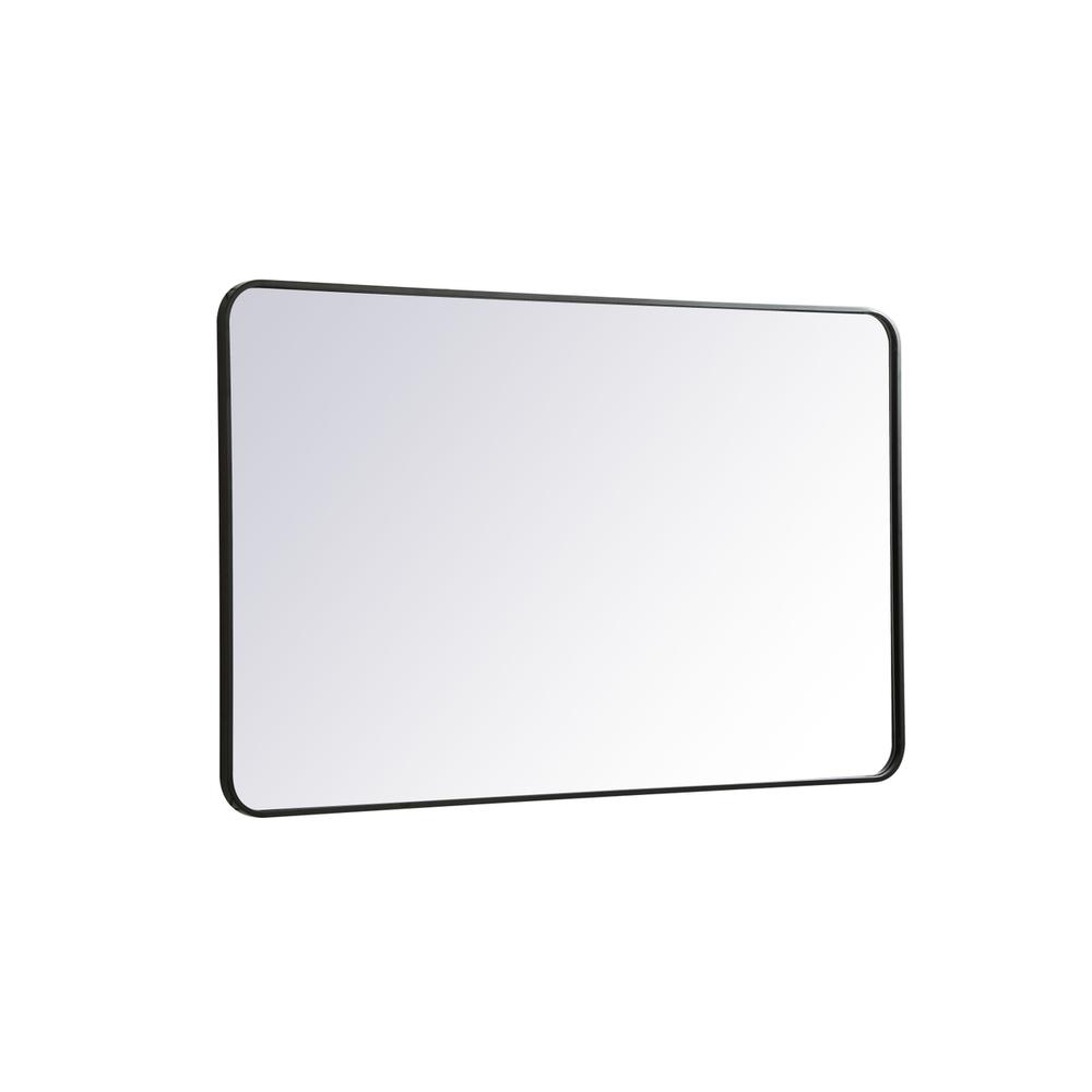 Soft corner metal rectangular mirror 30x48 inch in Black. Picture 5