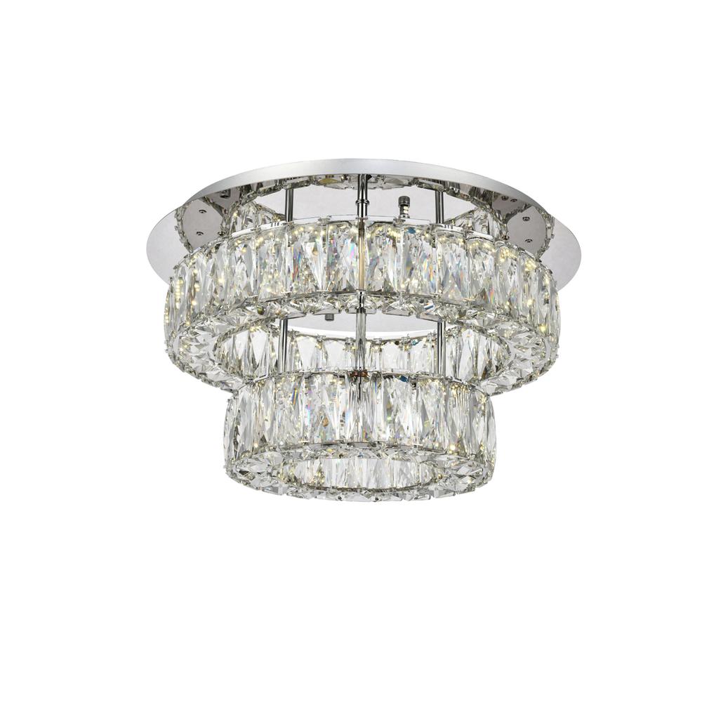 Monroe LED light Chrome Flush Mount Clear Royal Cut Crystal. Picture 2