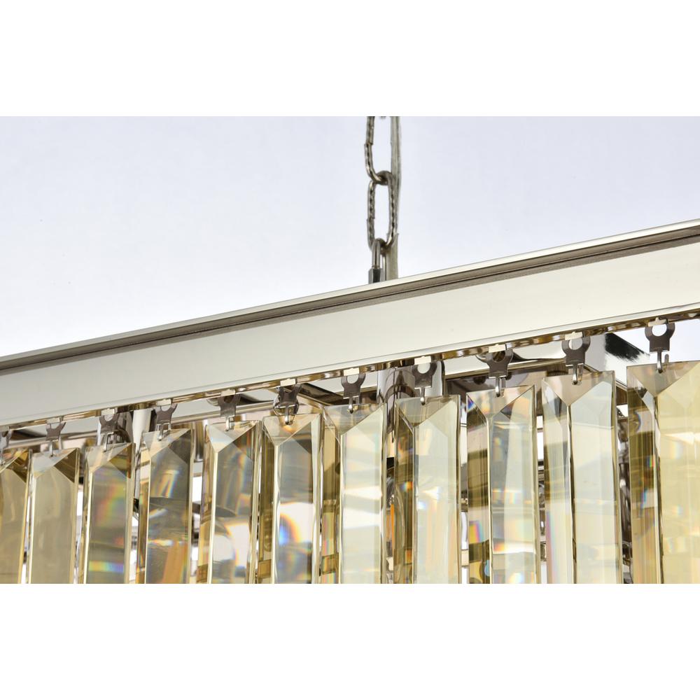 Sydney 12 light polished nickel Chandelier Golden Teak (Smoky) Royal Cut Crystal. Picture 5