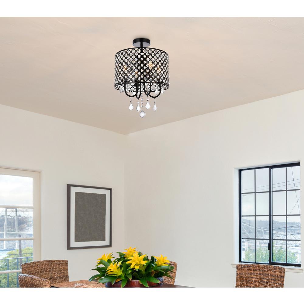 Elise 14 inch flush mount in black. Picture 9