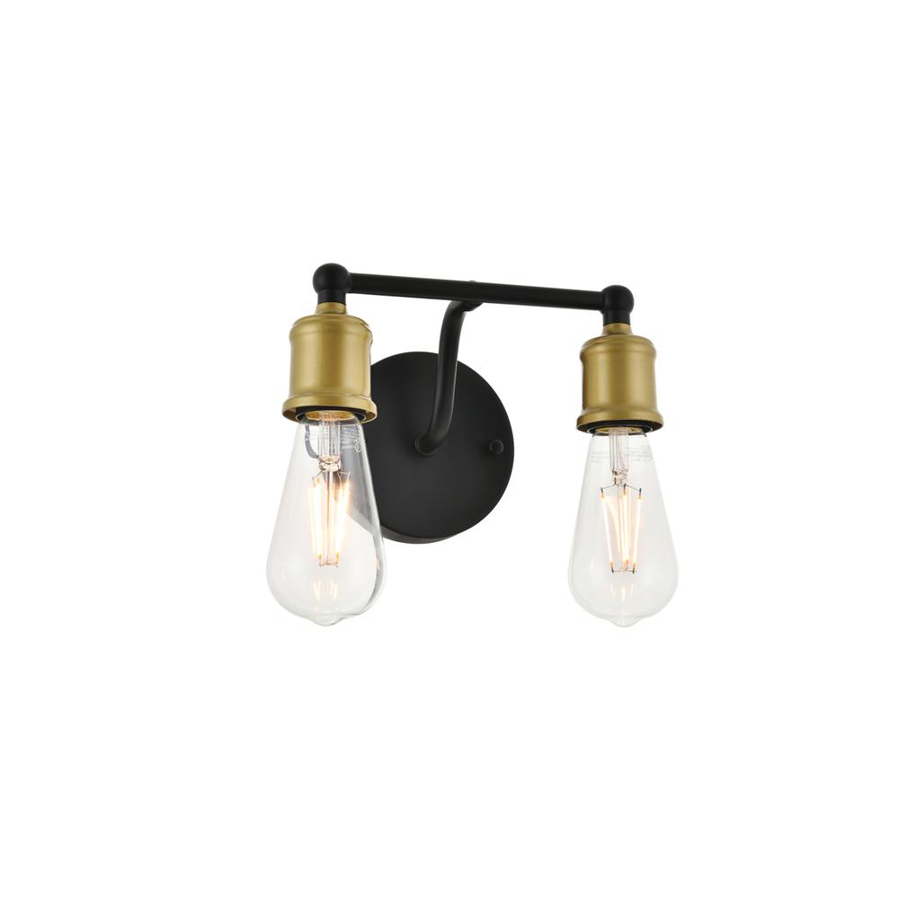 Serif 2 light brass and black Wall Sconce. Picture 3
