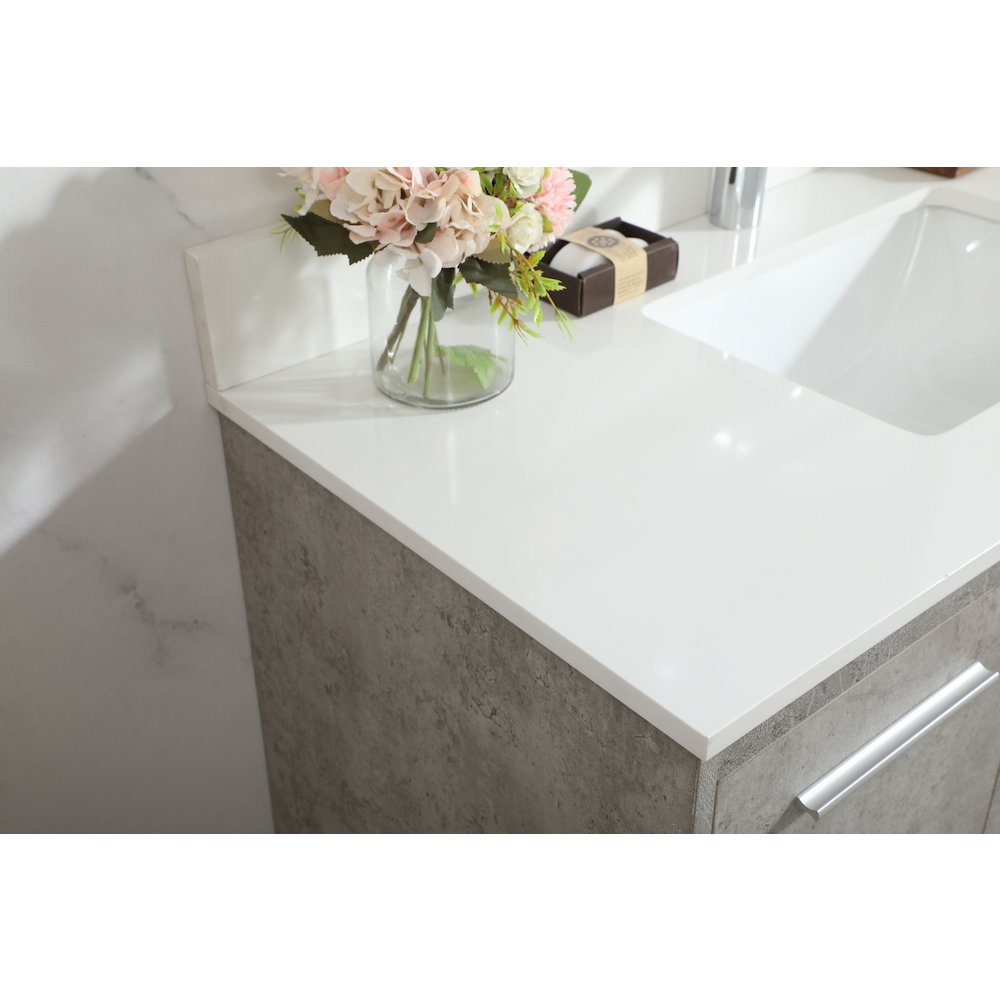 40 Inch Single Bathroom Vanity In Concrete Grey With Backsplash. Picture 6