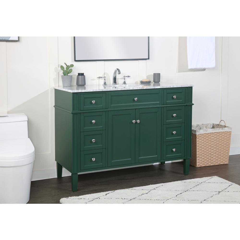 48 inch Single bathroom vanity in green. Picture 2
