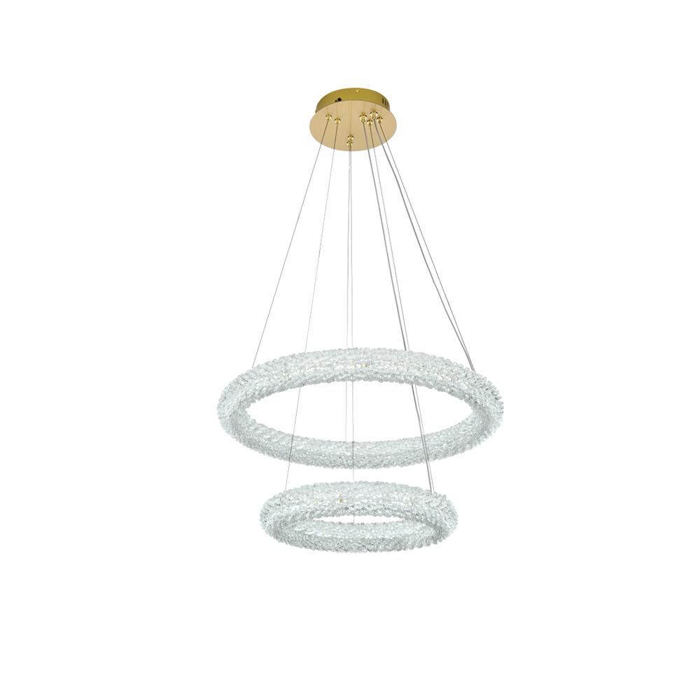 Bowen 24 inch Adjustable LED Chandelier in Satin Gold. Picture 3