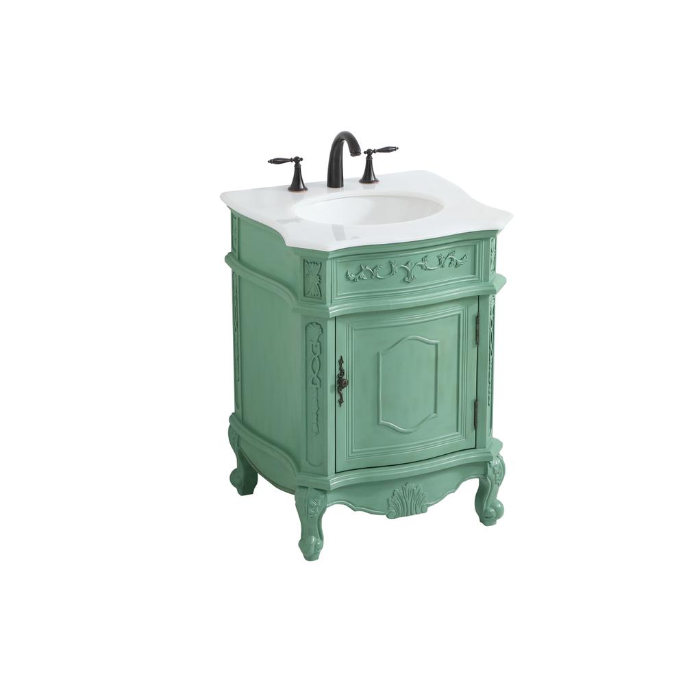 24 inch Single Bathroom vanity in vintage mint. Picture 8
