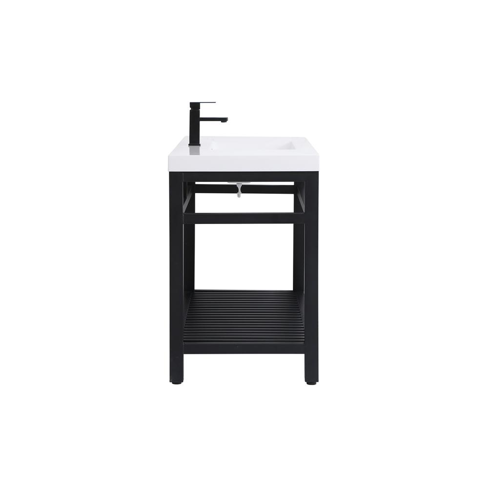 48 inch Single Bathroom Metal Vanity in Black. Picture 12