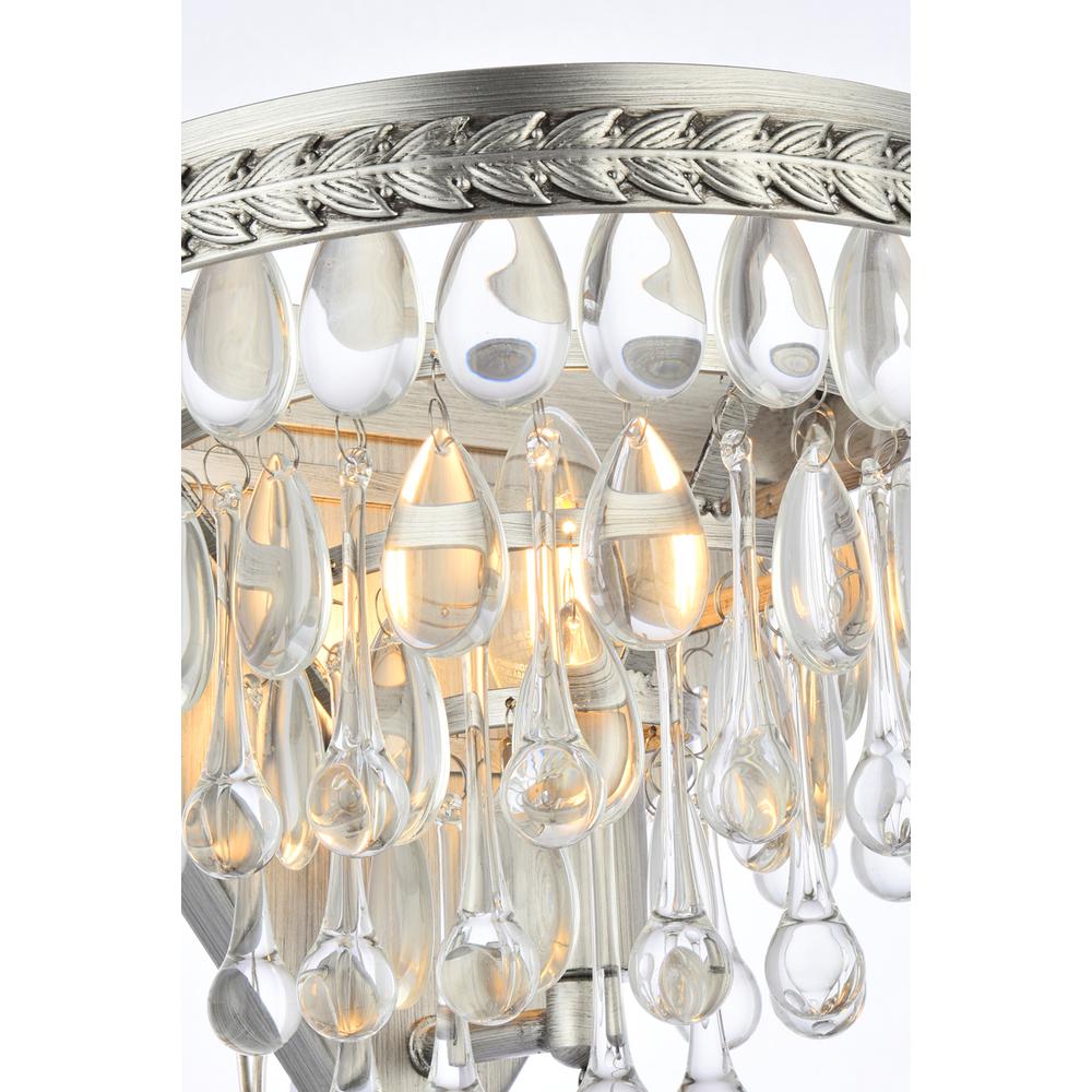 Nordic 1 light antique silver Wall Sconce Clear Royal Cut Crystal. Picture 5