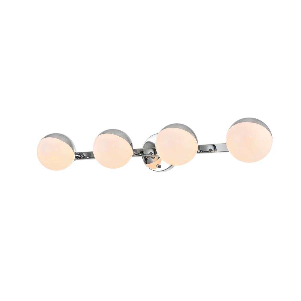 Majesty 4 light Chrome and frosted white Bath Sconce. Picture 2