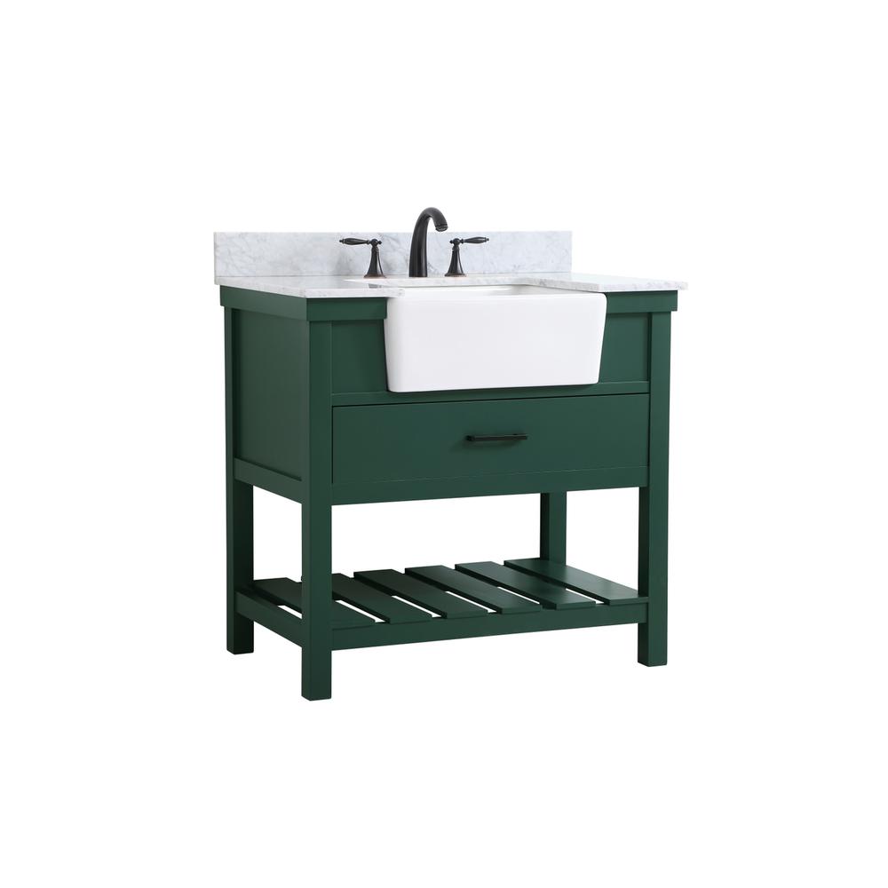 36 inch Single bathroom vanity in green with backsplash. Picture 7