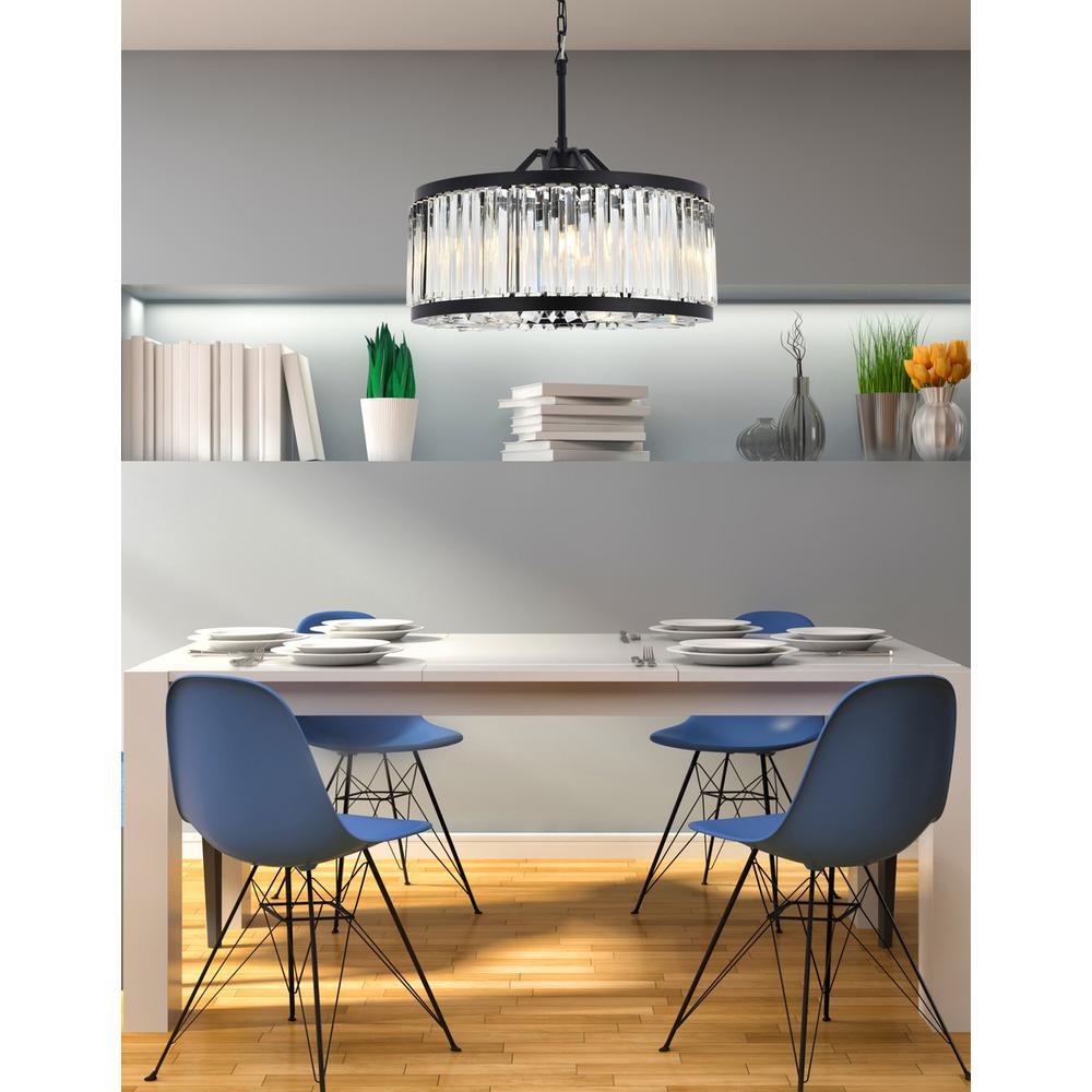 Chelsea 8 light Matte Black Chandelier Clear Royal Cut Crystal. Picture 8