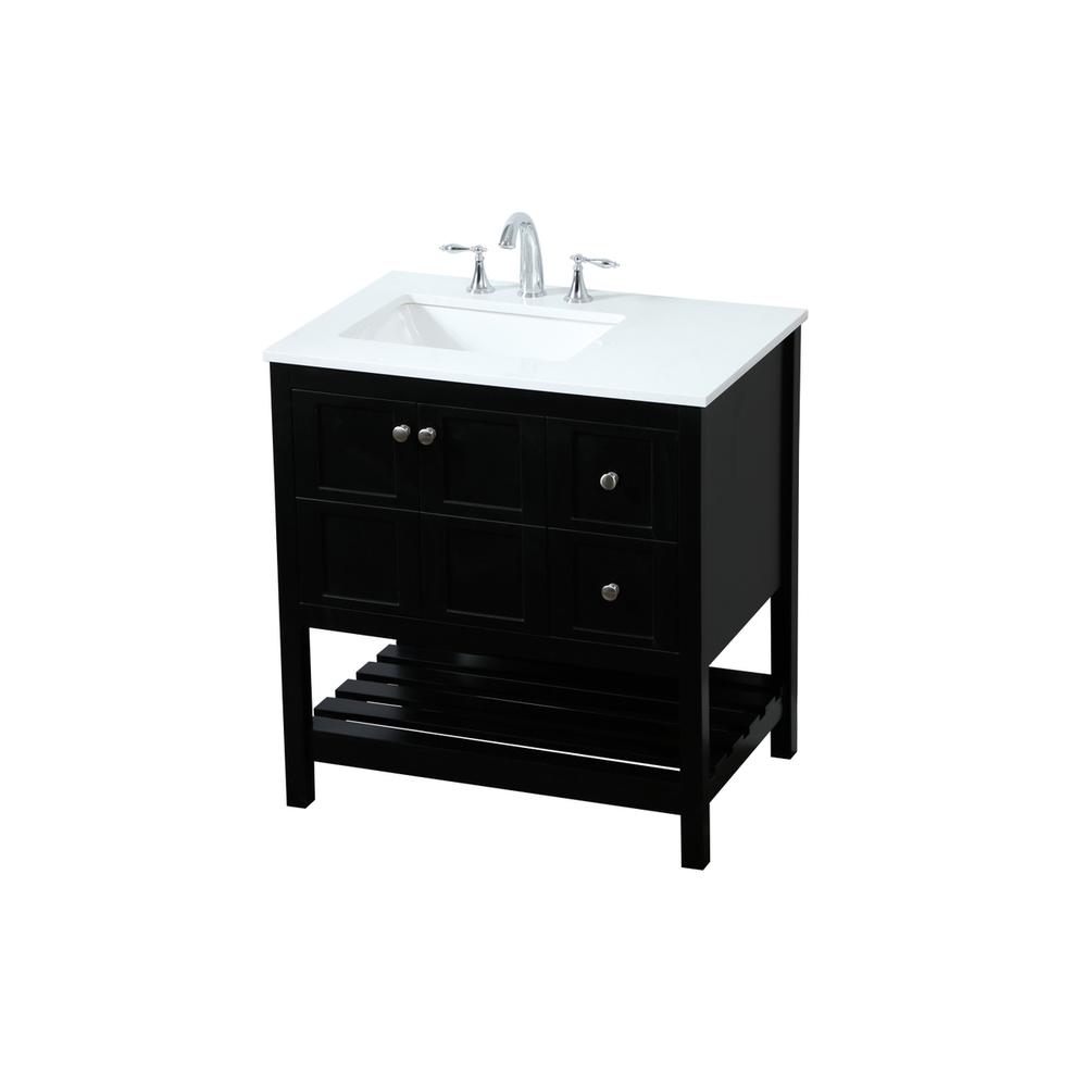 32 inch Single bathroom vanity in black. Picture 8
