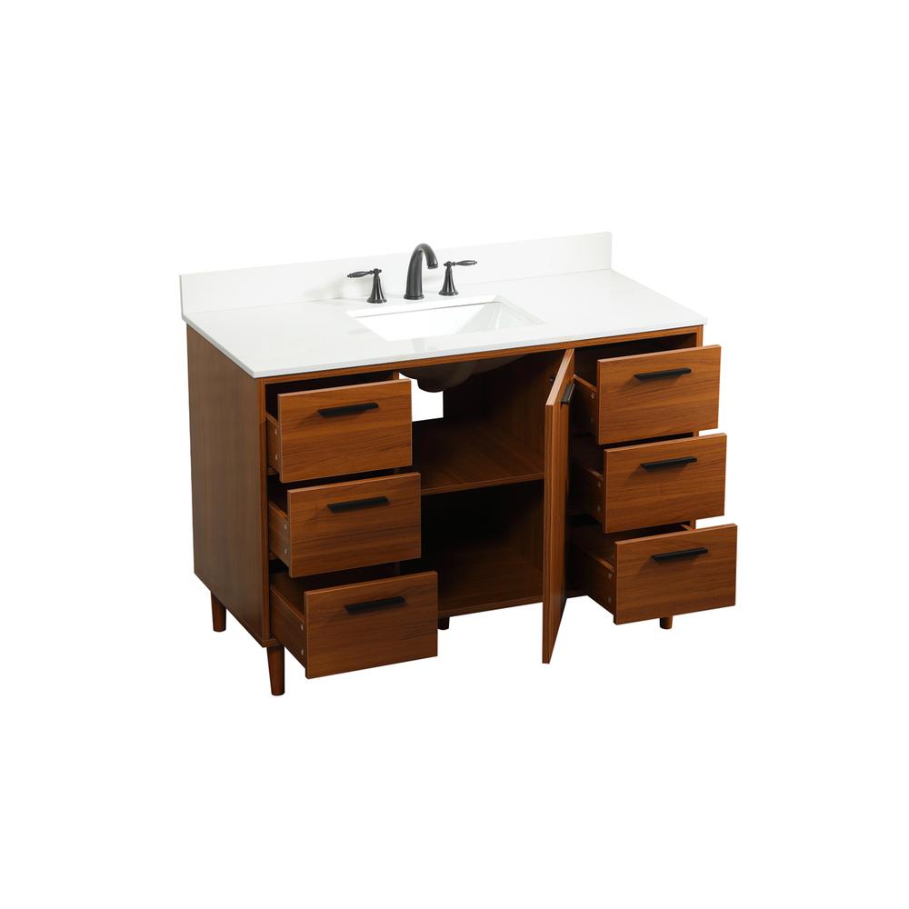48 inch bathroom vanity in Teak with backsplash. Picture 9