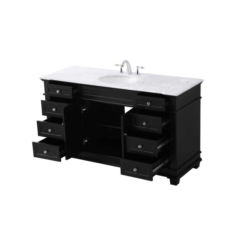 60 inch Single bathroom vanity set in black. Picture 9