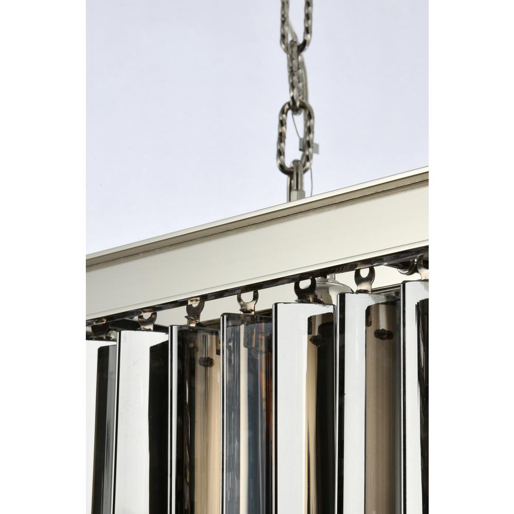 Sydney 12 light polished nickel Chandelier Silver Shade (Grey) Royal Cut Crystal. Picture 5