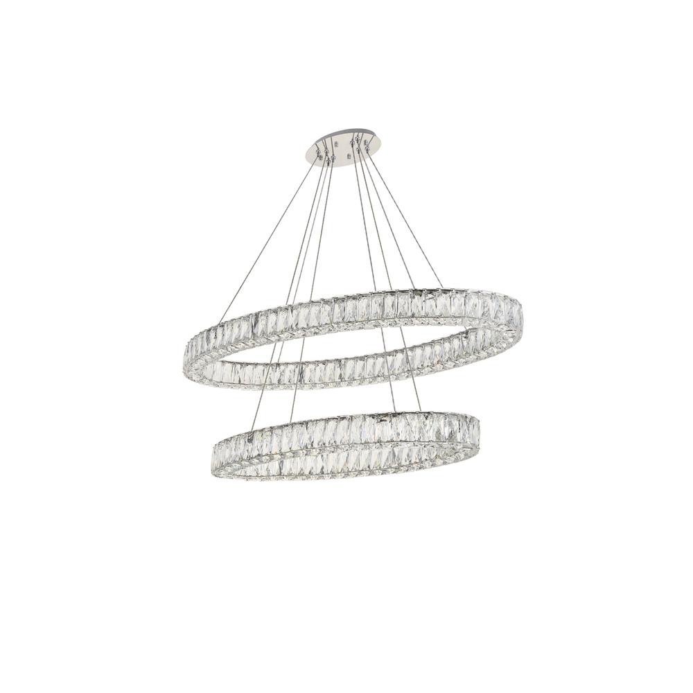 Monroe Integrated LED light Chrome Chandelier Clear Royal Cut Crystal. Picture 6