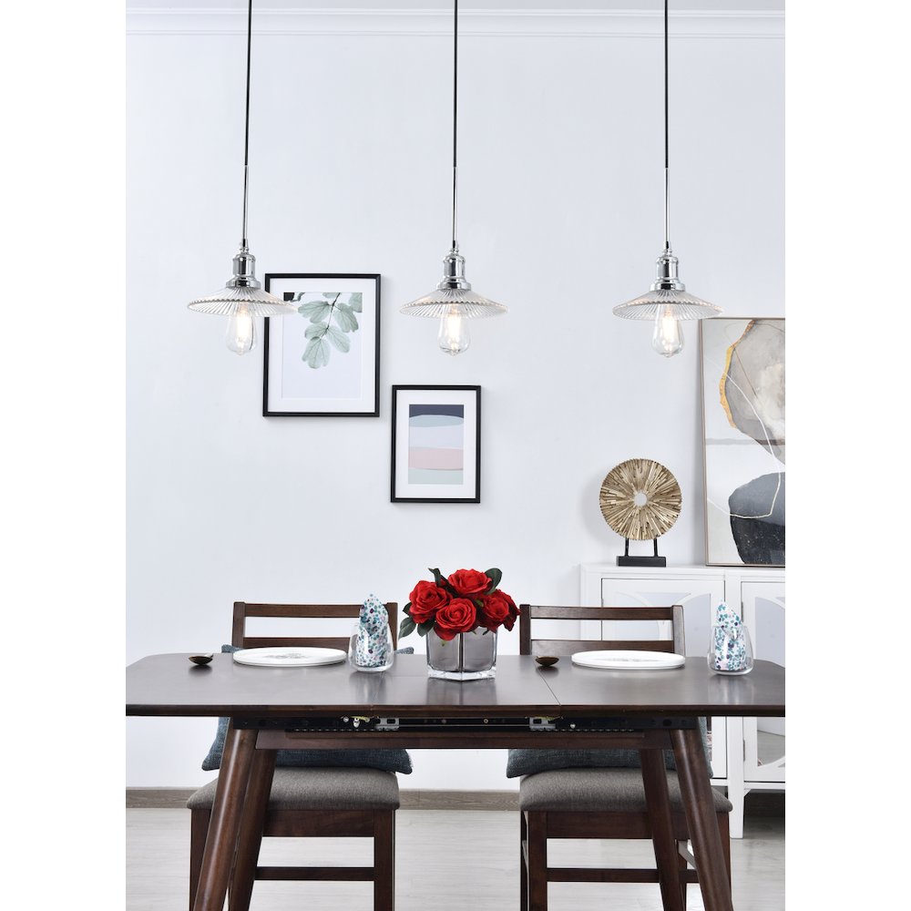 Waltz 3 Light Chrome Pendant. Picture 2