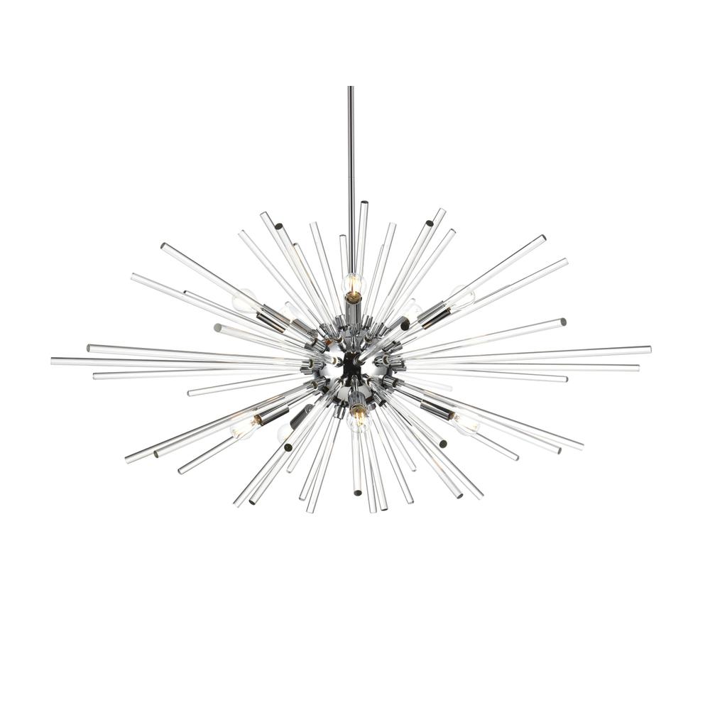 Sienna 42 inch crystal rod pendant in chrome. Picture 2
