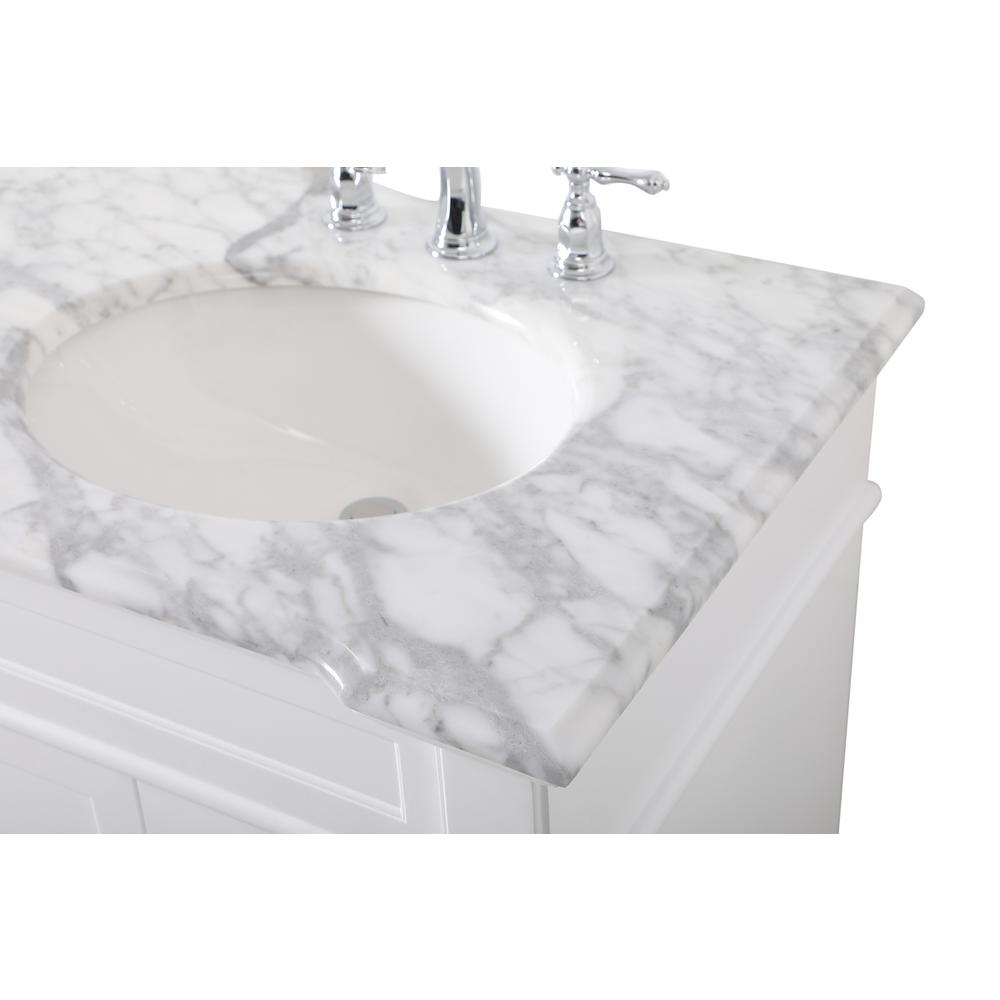 60 inch Double Bathroom Vanity set in White. Picture 11