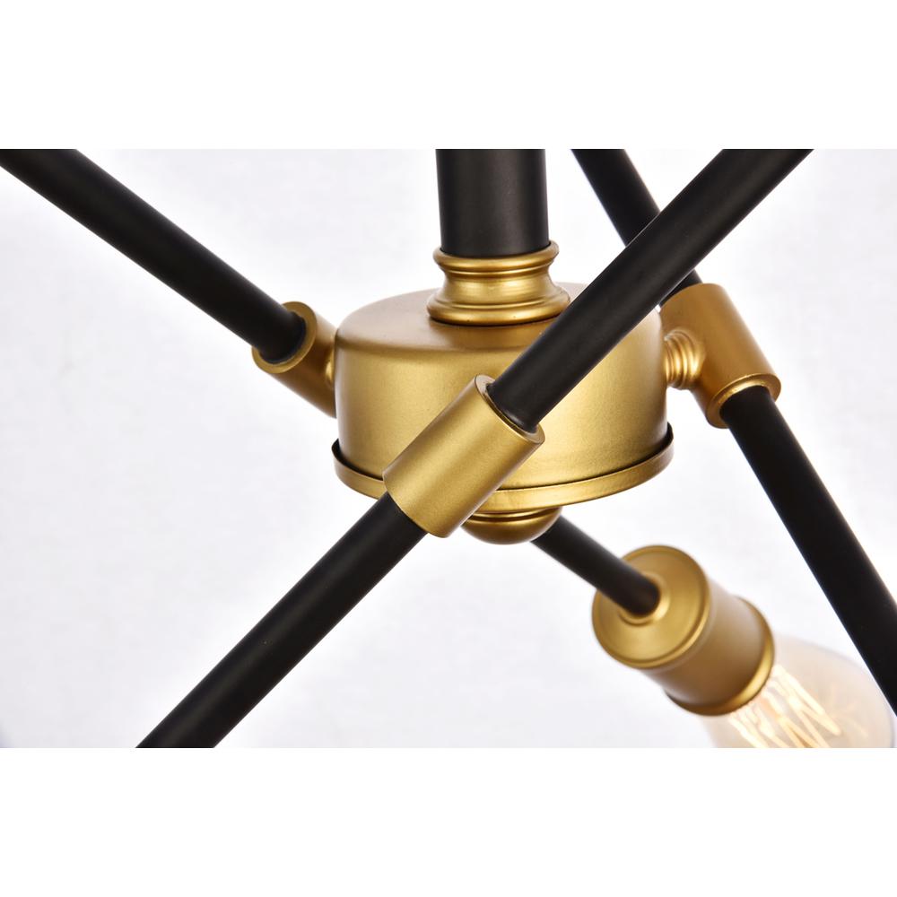 Axel Collection Flushmount D17.1 H16.6 Lt:6 Black and Brass Finish. Picture 6