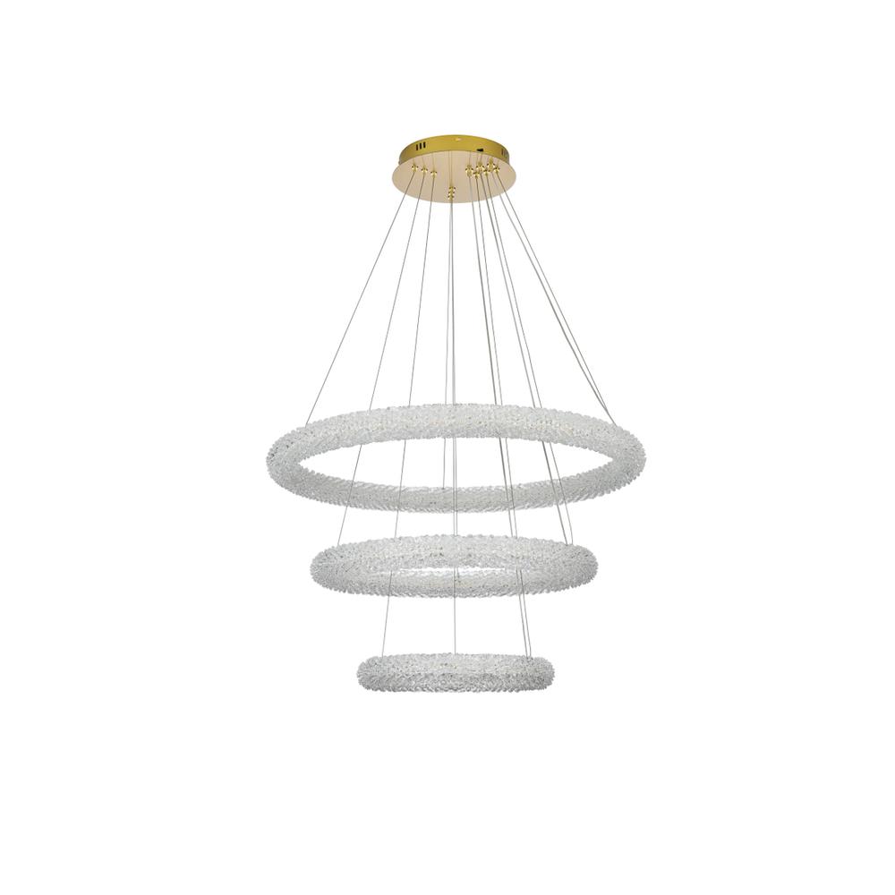 Bowen 32 inch Adjustable LED Chandelier in Satin Gold. Picture 8