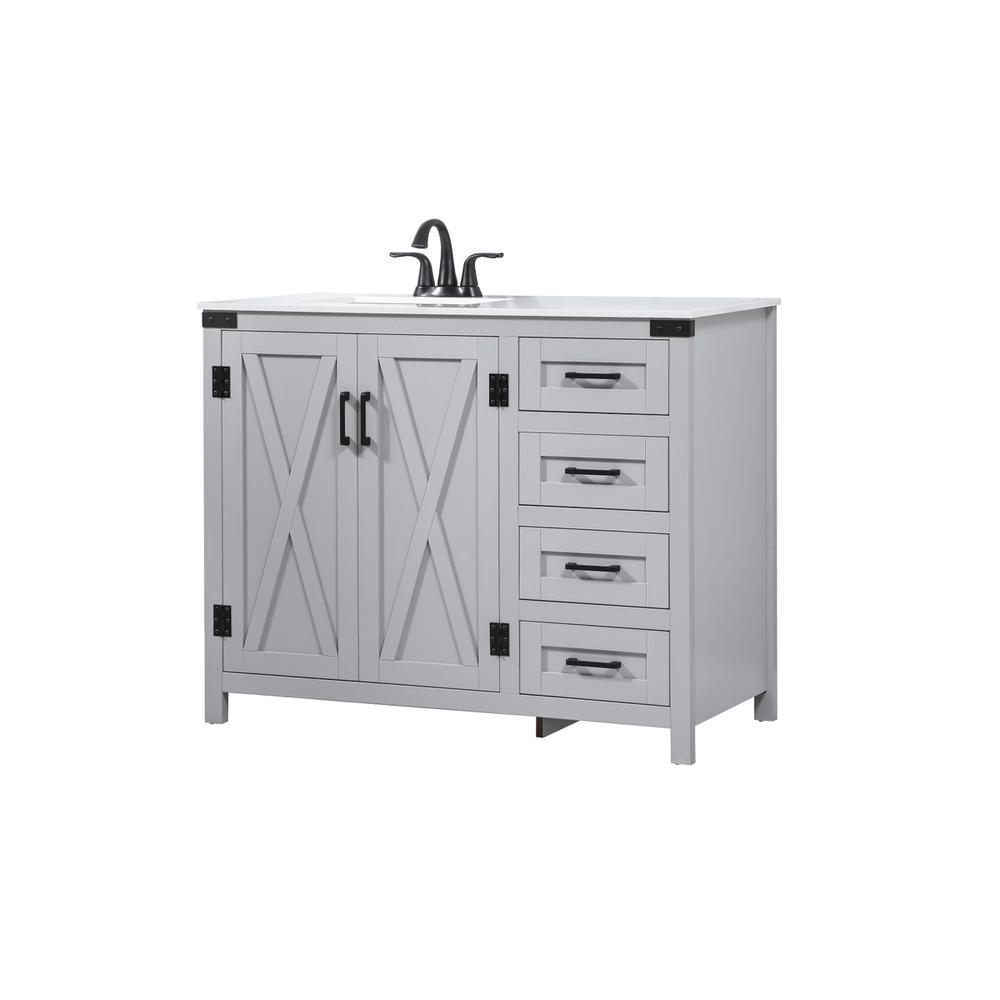 42 inch Single bathroom vanity in grey. Picture 7