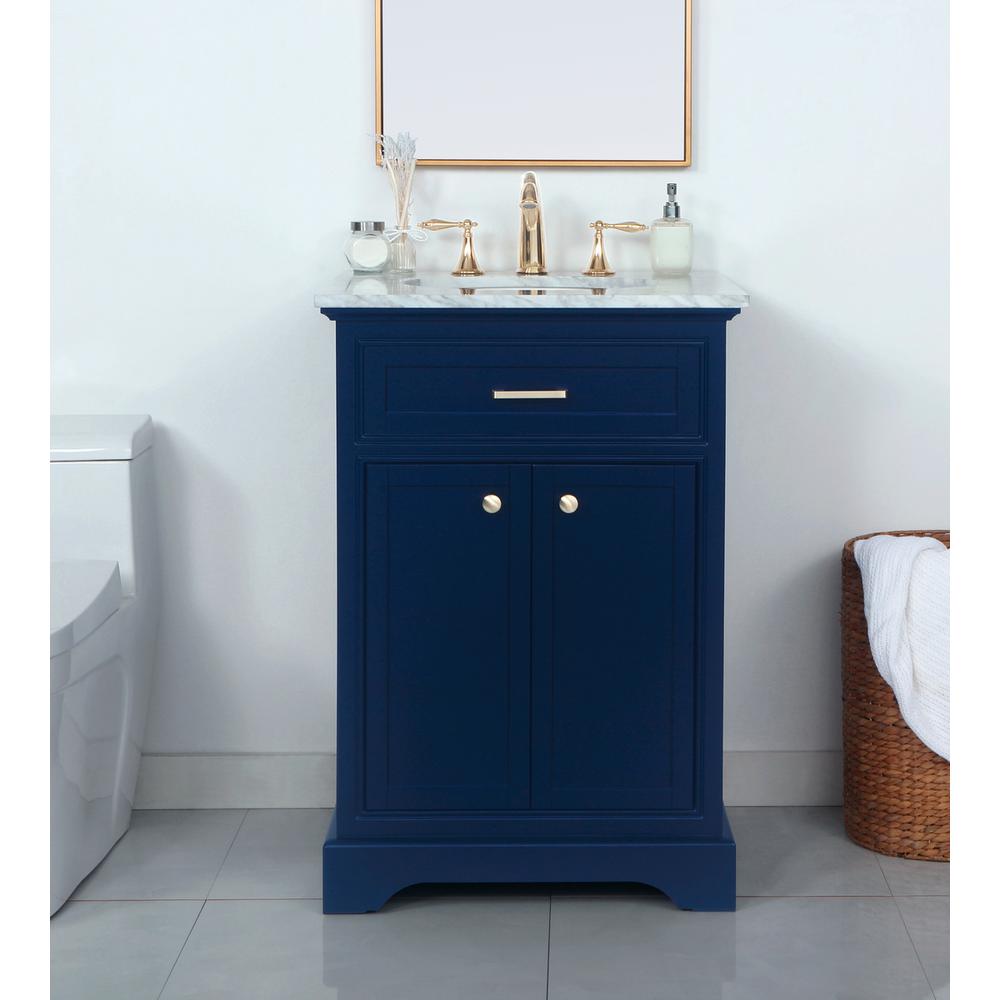 24 inch Single bathroom vanity in Blue. Picture 2