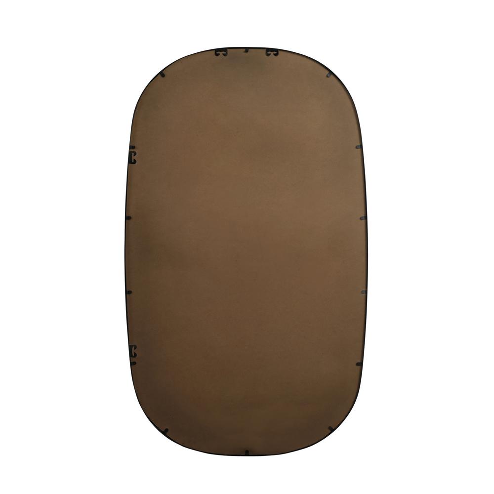 Metal Frame Oval Mirror 36x60 Inch in Black. Picture 10