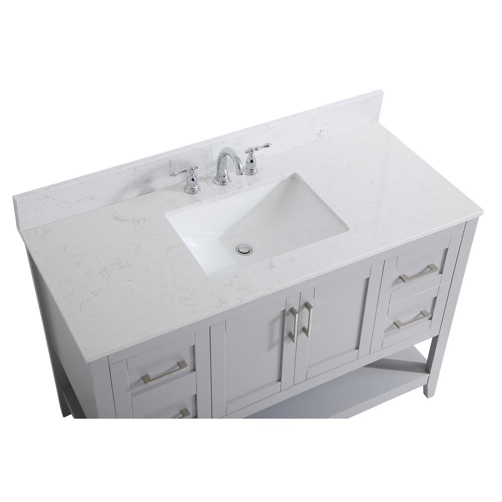 48 inch Single Bathroom Vanity in Grey with Backsplash. Picture 11