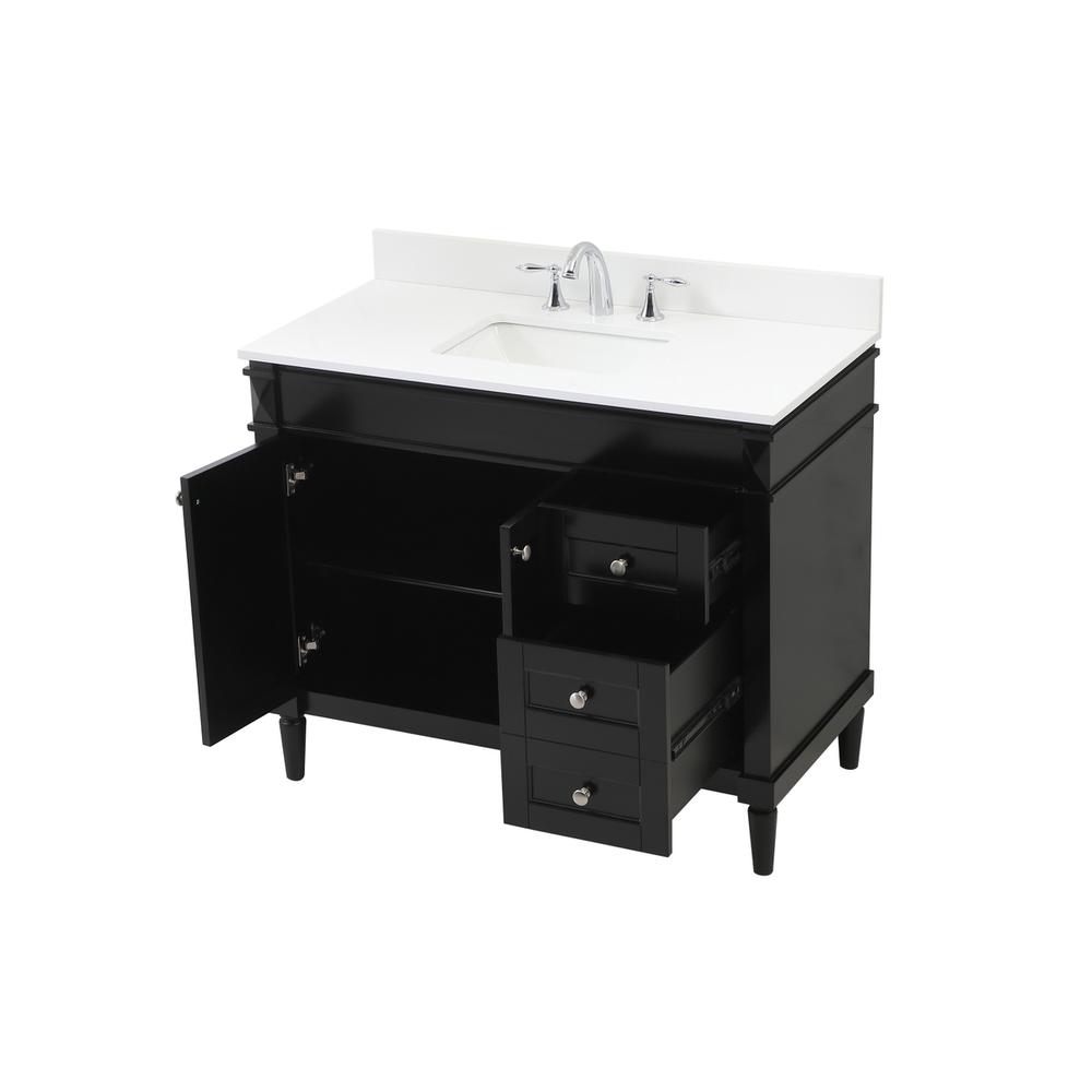 42 inch Single bathroom vanity in black with backsplash. Picture 9