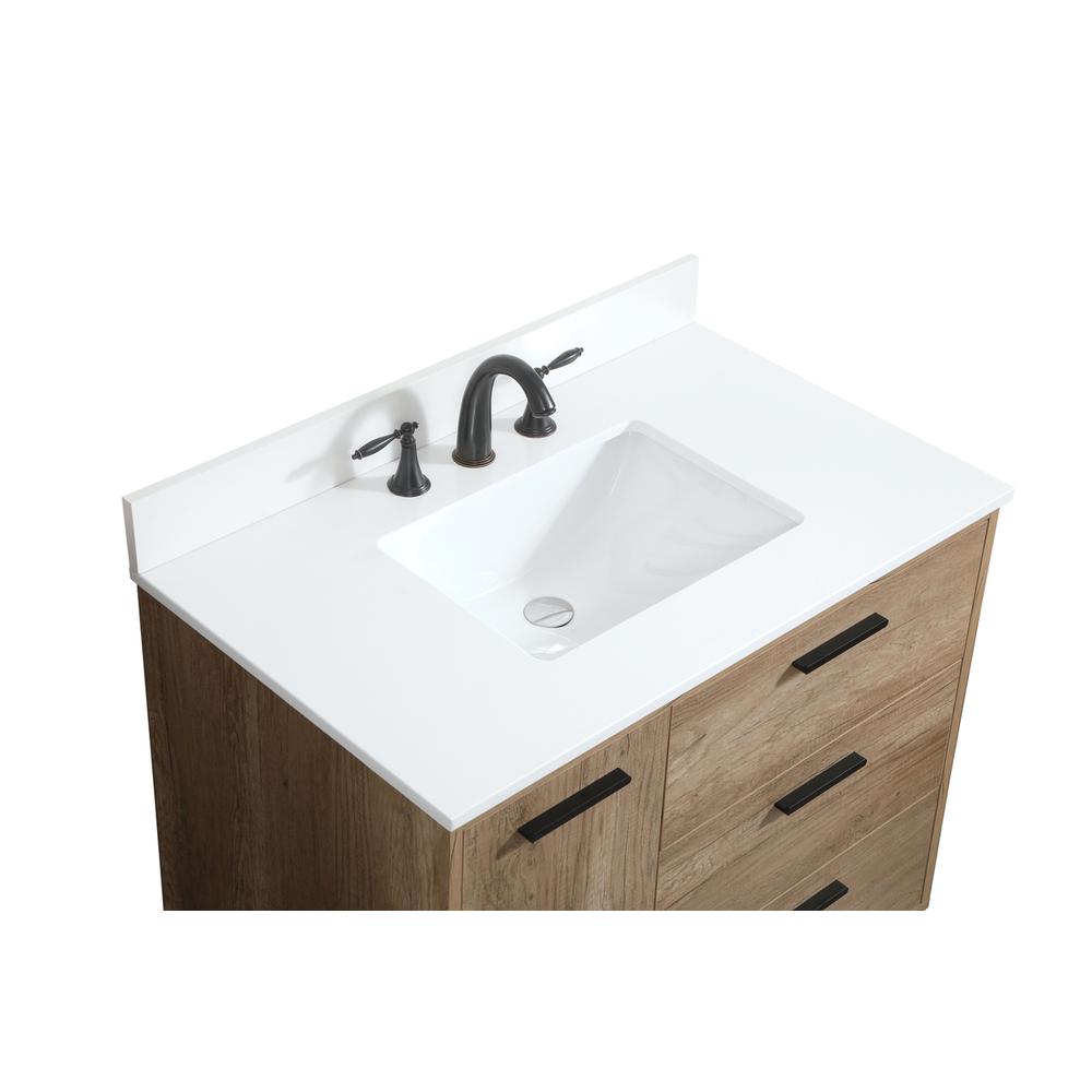 36 inch Single bathroom vanity in natural oak with backsplash. Picture 10