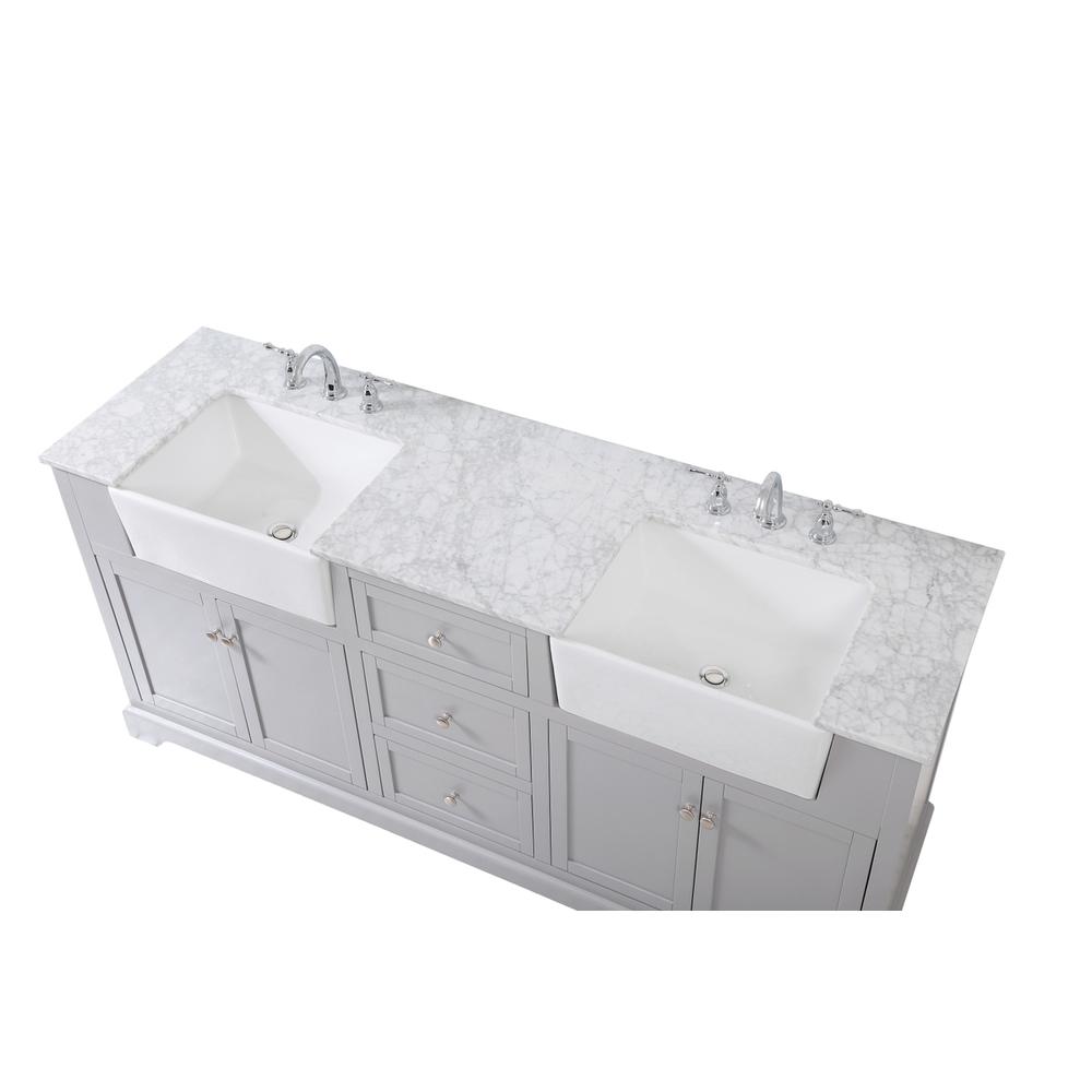 72 inch double bathroom vanity in grey. Picture 10