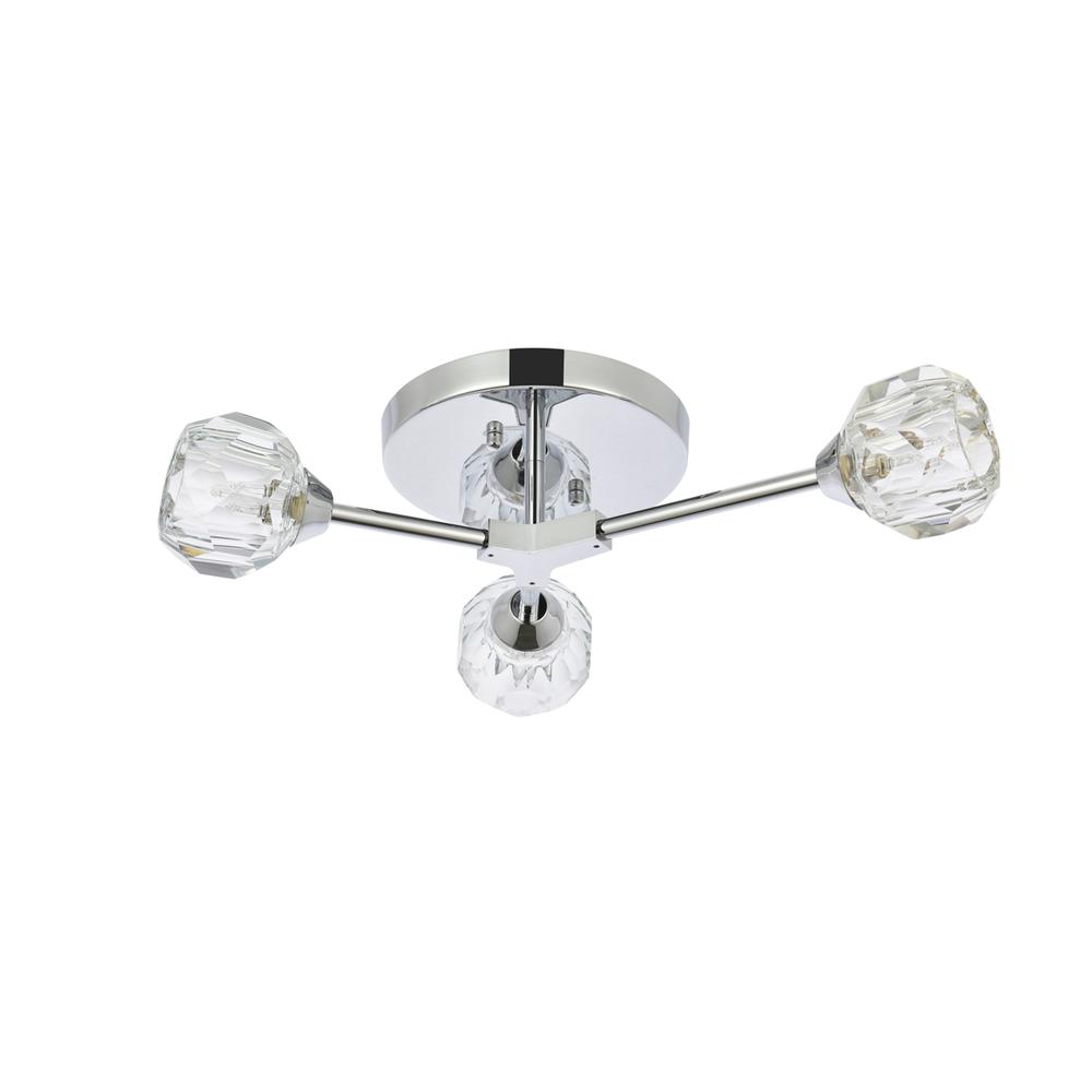Zayne 3 Light Flush Mount in Chrome. Picture 6