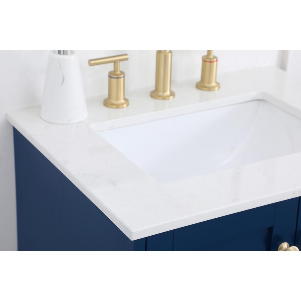 24 inch Single Bathroom Vanity in Blue. Picture 5