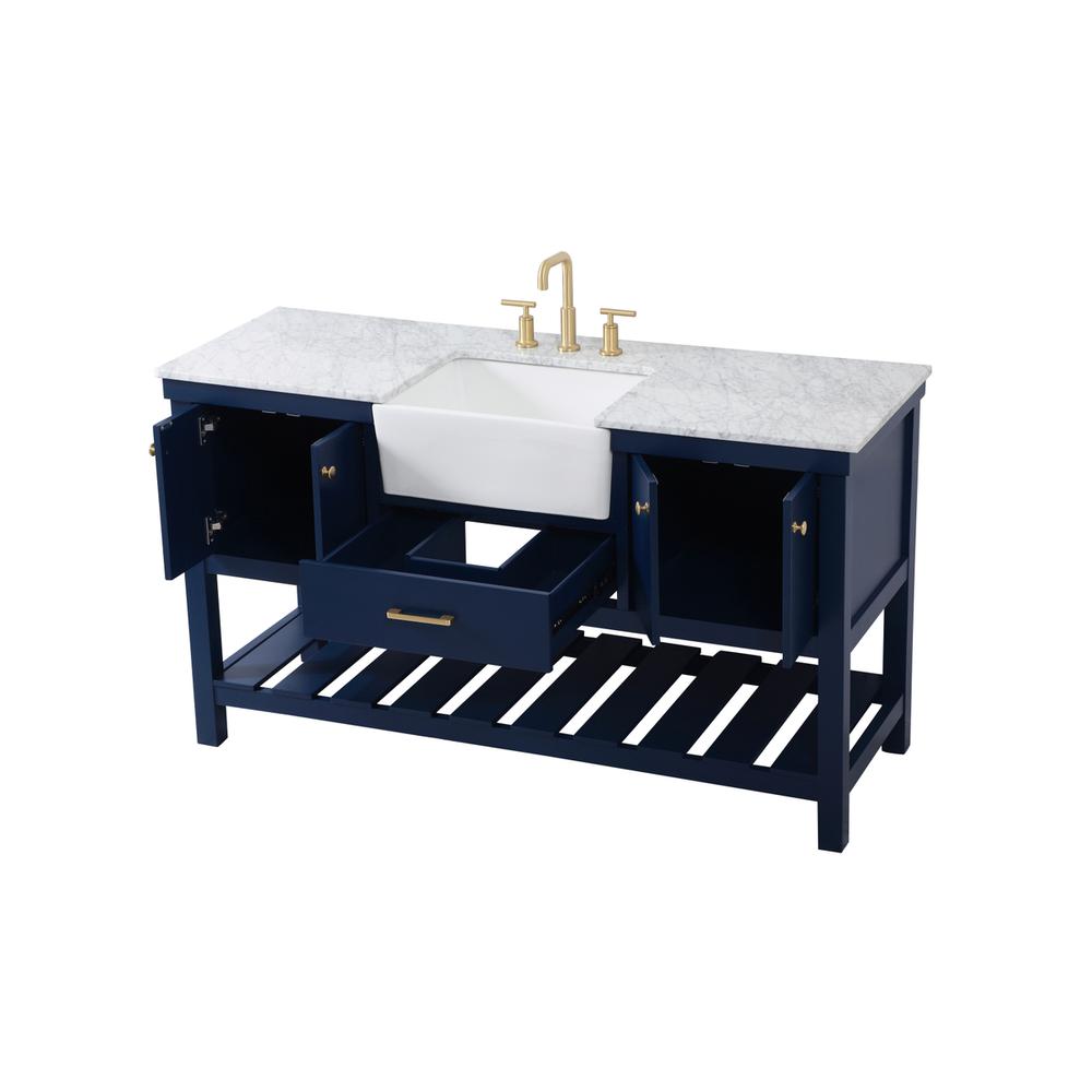 60 inch Single bathroom vanity in blue. Picture 9