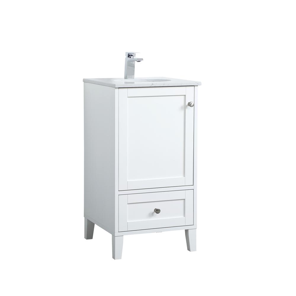 18 inch Single Bathroom Vanity in White. Picture 8