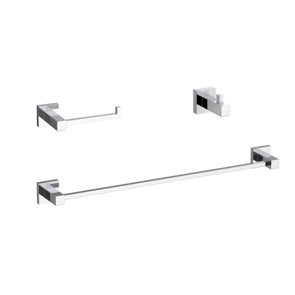 Isla 3-Piece Bathroom Hardware Set in Chrome. Picture 1
