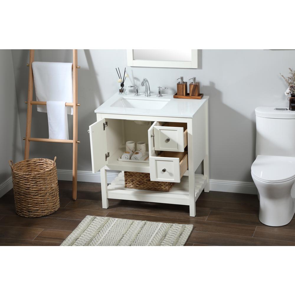 32 inch Single bathroom vanity in white. Picture 3