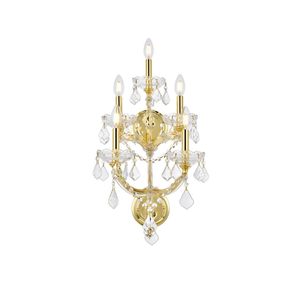 Maria Theresa 5 light Gold Wall Sconce Clear Royal Cut Crystal. Picture 1