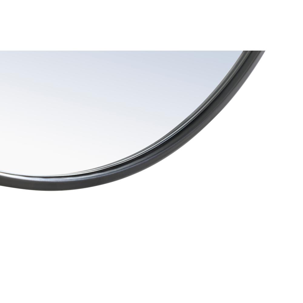 Metal frame Round Mirror with decorative hook 28 inch Black finish. Picture 7