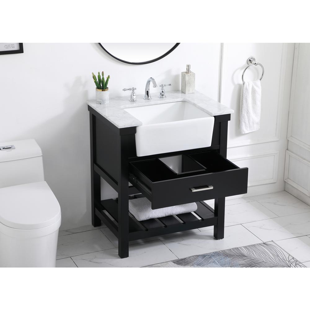 30 inch Single bathroom vanity in black. Picture 3