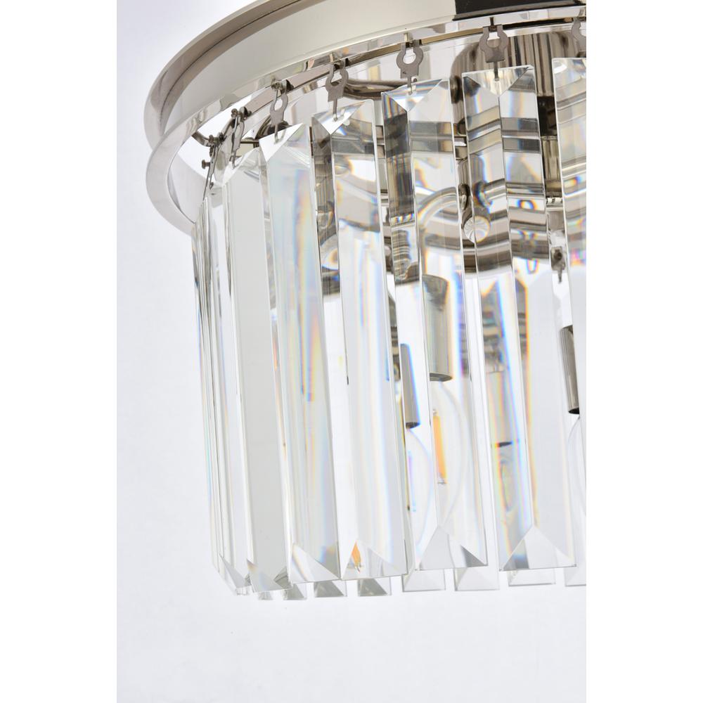 Sydney 3 light polished nickel Flush Mount Clear Royal Cut Crystal. Picture 5