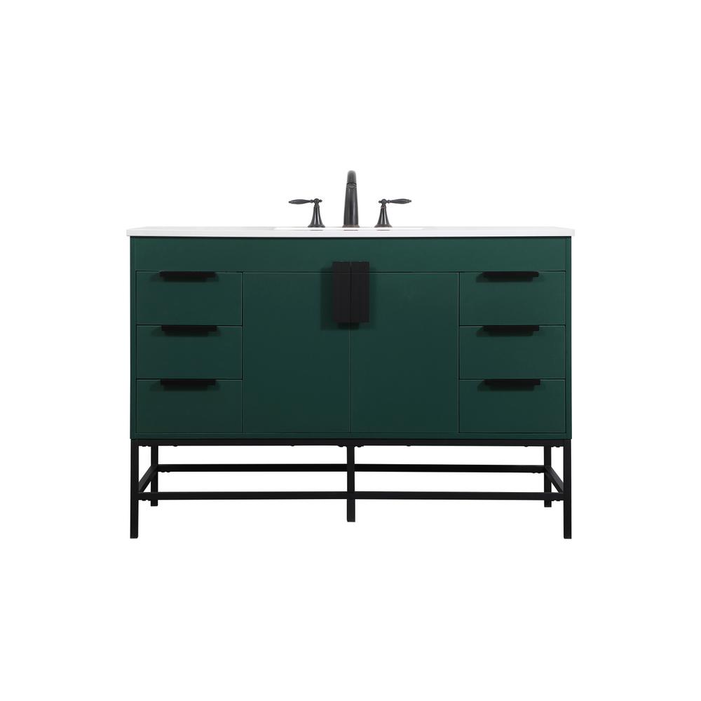 48 inch Single bathroom vanity in green. Picture 1