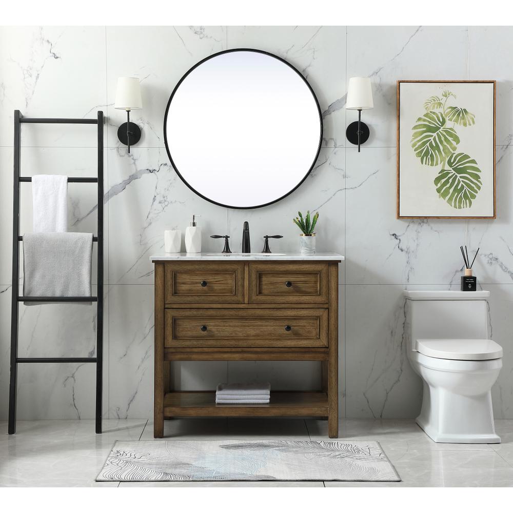 36 inch Single bathroom vanity in driftwood. Picture 4