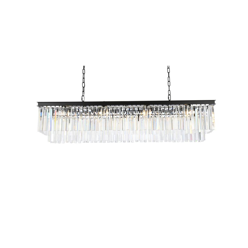 Sydney 12 light Matte Black Chandelier Clear Royal Cut Crystal. Picture 2