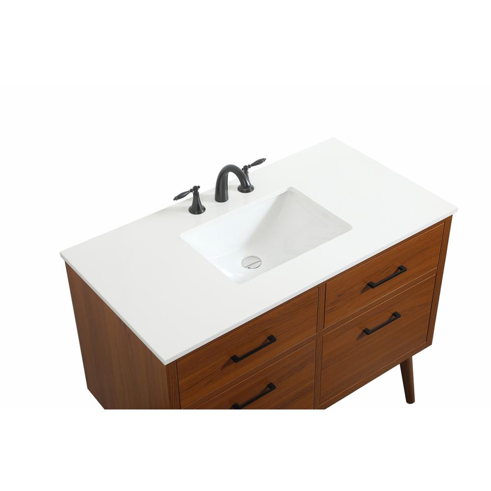 42 inch Single bathroom vanity in teak. Picture 10